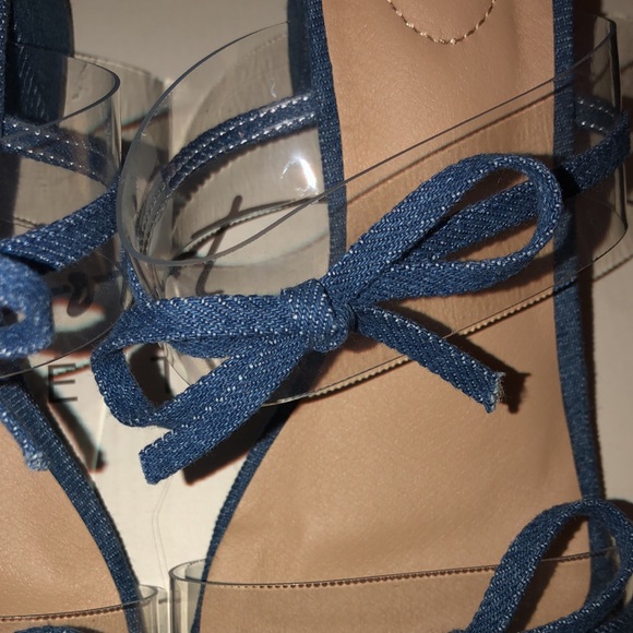 Comfort Denim Bow Heels - Picture 10 of 11